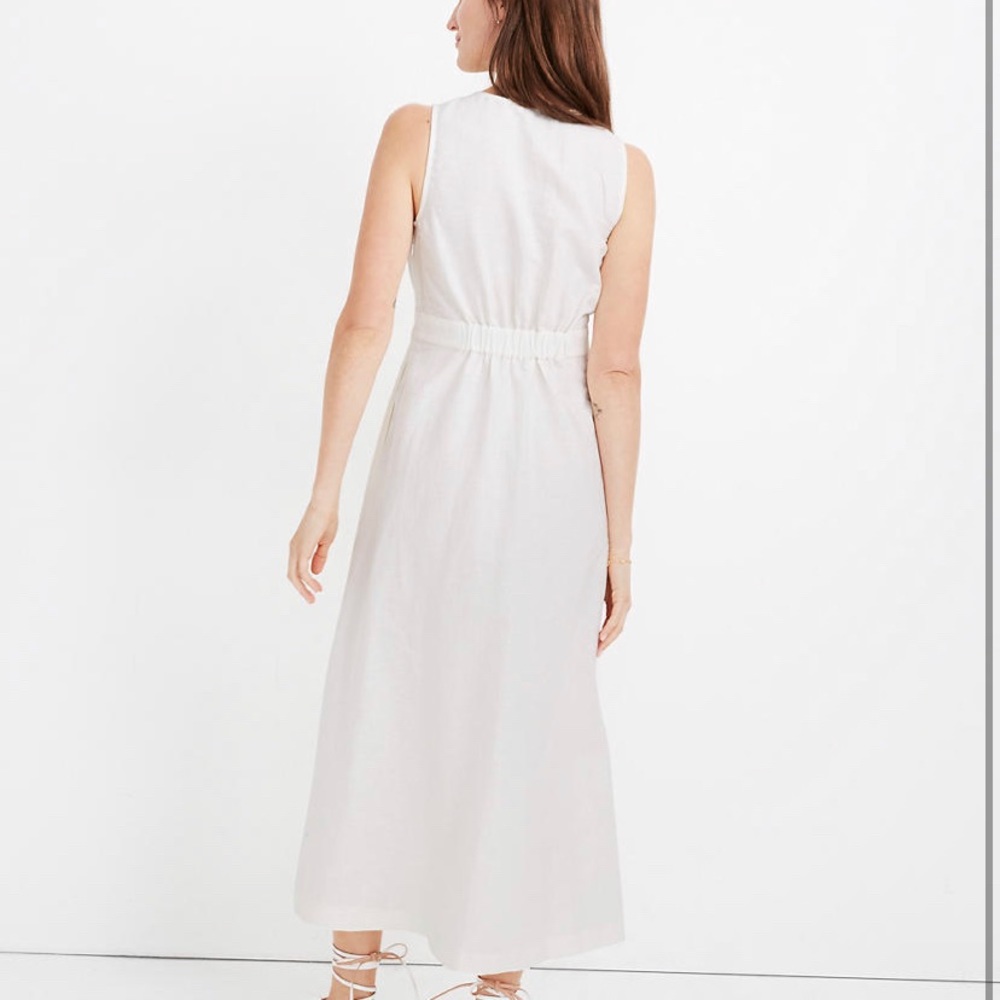 Madewell Button-Waist Wrap Midi Dress - Picture 16 of 16
